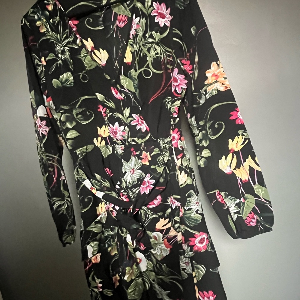 Black dress with flowers print